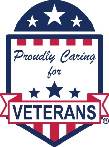 Proudly Caring for Veterans Badge